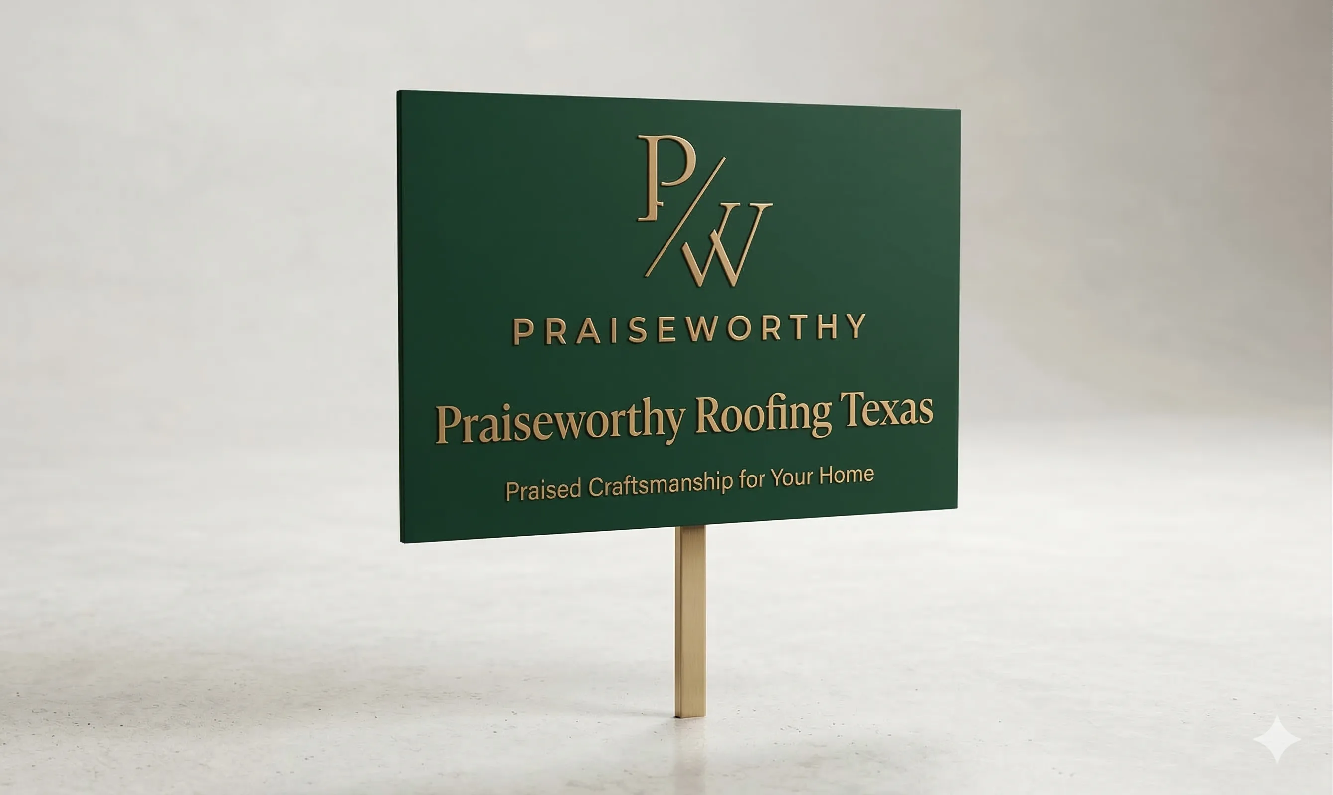 Praise Worthy Roofing yard sign — Praised Craftsmanship for Your Home